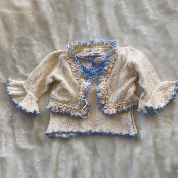 Baby girl luxury matching set style sweater beige newborn